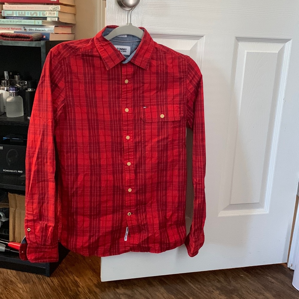 Tommy Hilfiger XS Button Up Red Slimfit